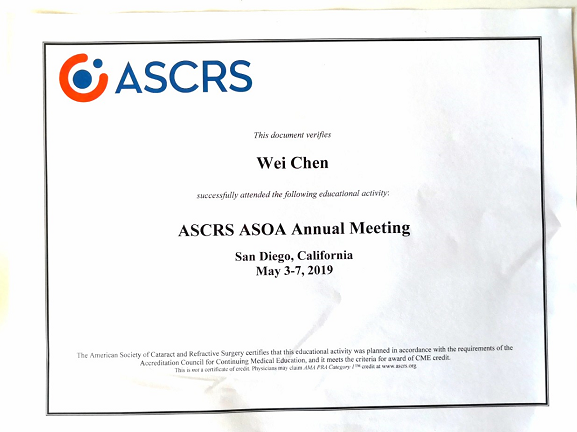 厦门眼科中心漳州眼科医院执行院长陈伟应邀出席美国白内障眼屈光手术学会(ASCRS)年会4.png 厦门眼科中心漳州眼科医院执行院长陈伟应邀出席美国白内障眼屈光手术学会(ASCRS)年会4.png